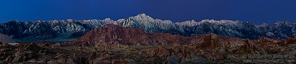 Panorama of Sierra Crest Before Sunrise