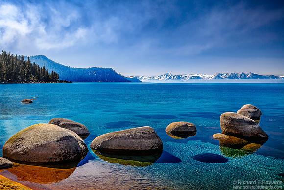 Tahoe East Shore With Morning Mist