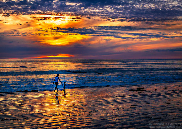 Mother and Child on the Beach Near Santa Barbara