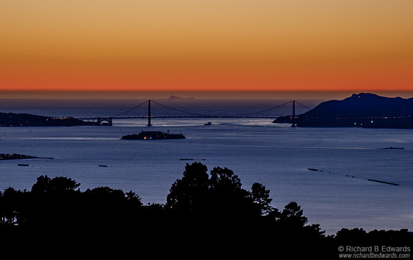 San Francisco Bay and the Golden Gate Bridge from the Berkeley Hills