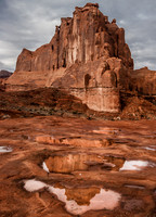 Butte in Arches National Park after Rain
