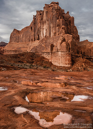 Butte in Arches National Park after Rain