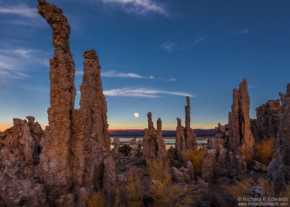Moonrise and Tufa #1