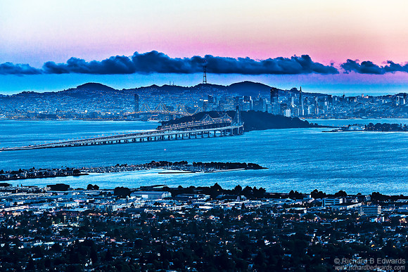 Bay Bridge and San Francisco after Sunset